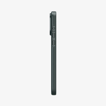 ACS06548 - iPhone 15 Pro Max Case Thin Fit in abyss green showing the side