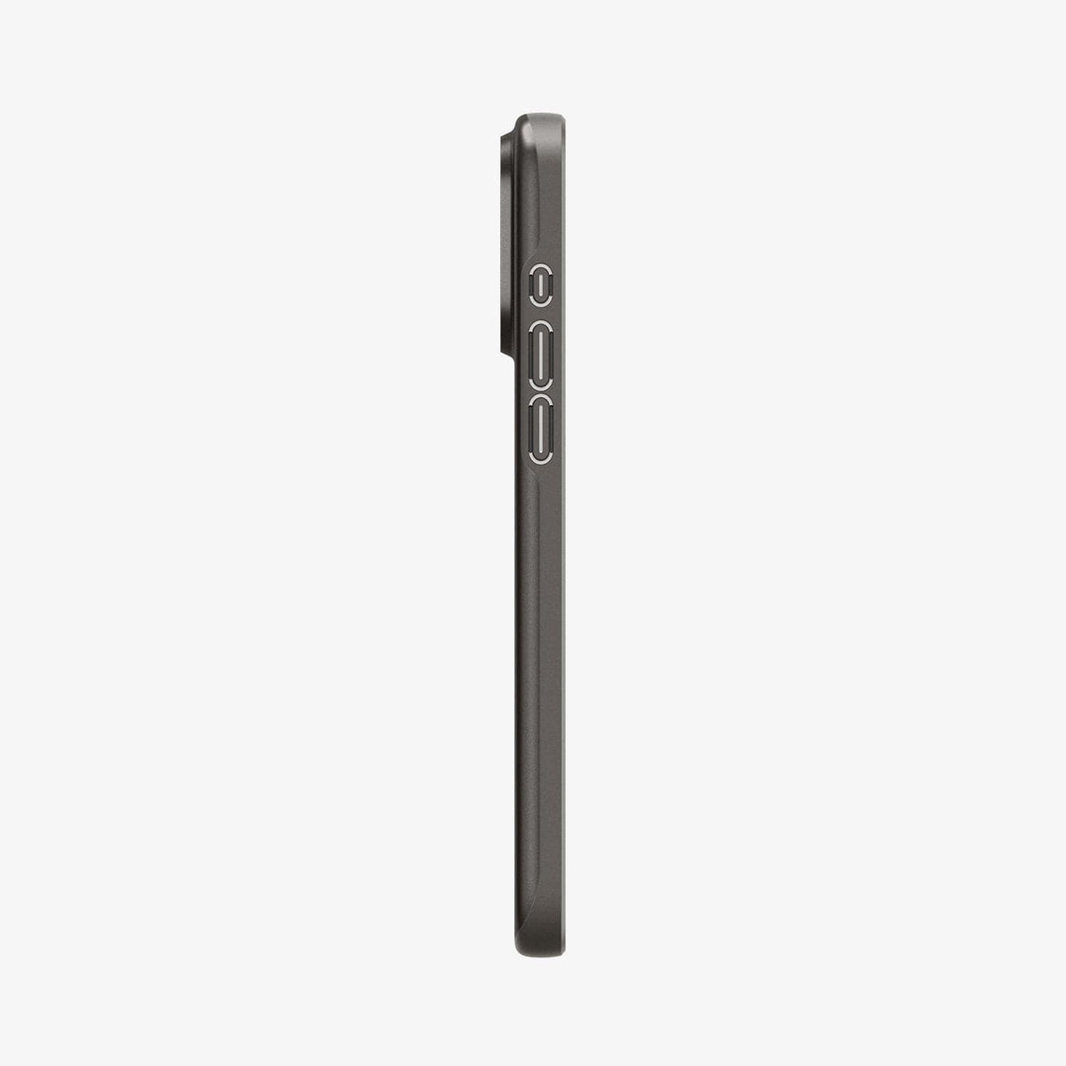 ACS06545 - iPhone 15 Pro Max Case Thin Fit in gunmetal showing the side