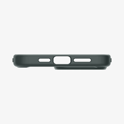 ACS06569 - iPhone 15 Pro Max Case Ultra Hybrid in frost green showing the bottom with precise cutouts
