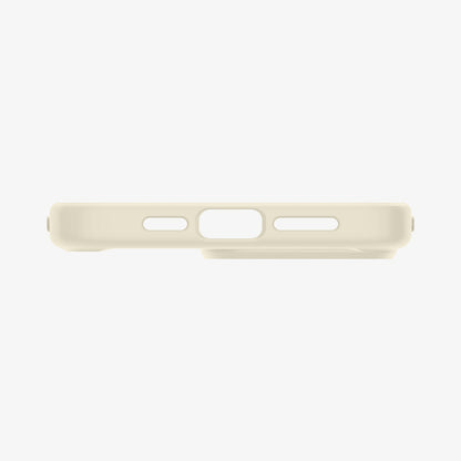 ACS06571 - iPhone 15 Pro Max Case Ultra Hybrid in mute beige showing the bottom with precise cutouts