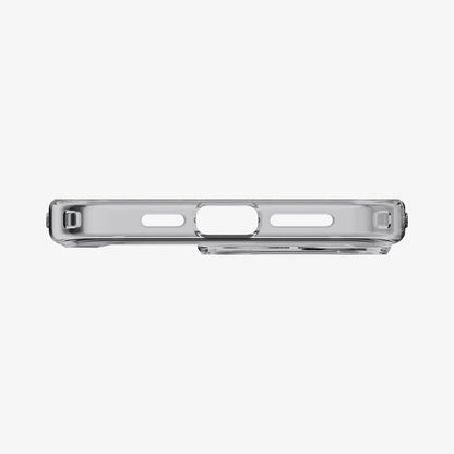 ACS06575 - iPhone 15 Pro Max Case Ultra Hybrid in space crystal showing the bottom with precise cutouts