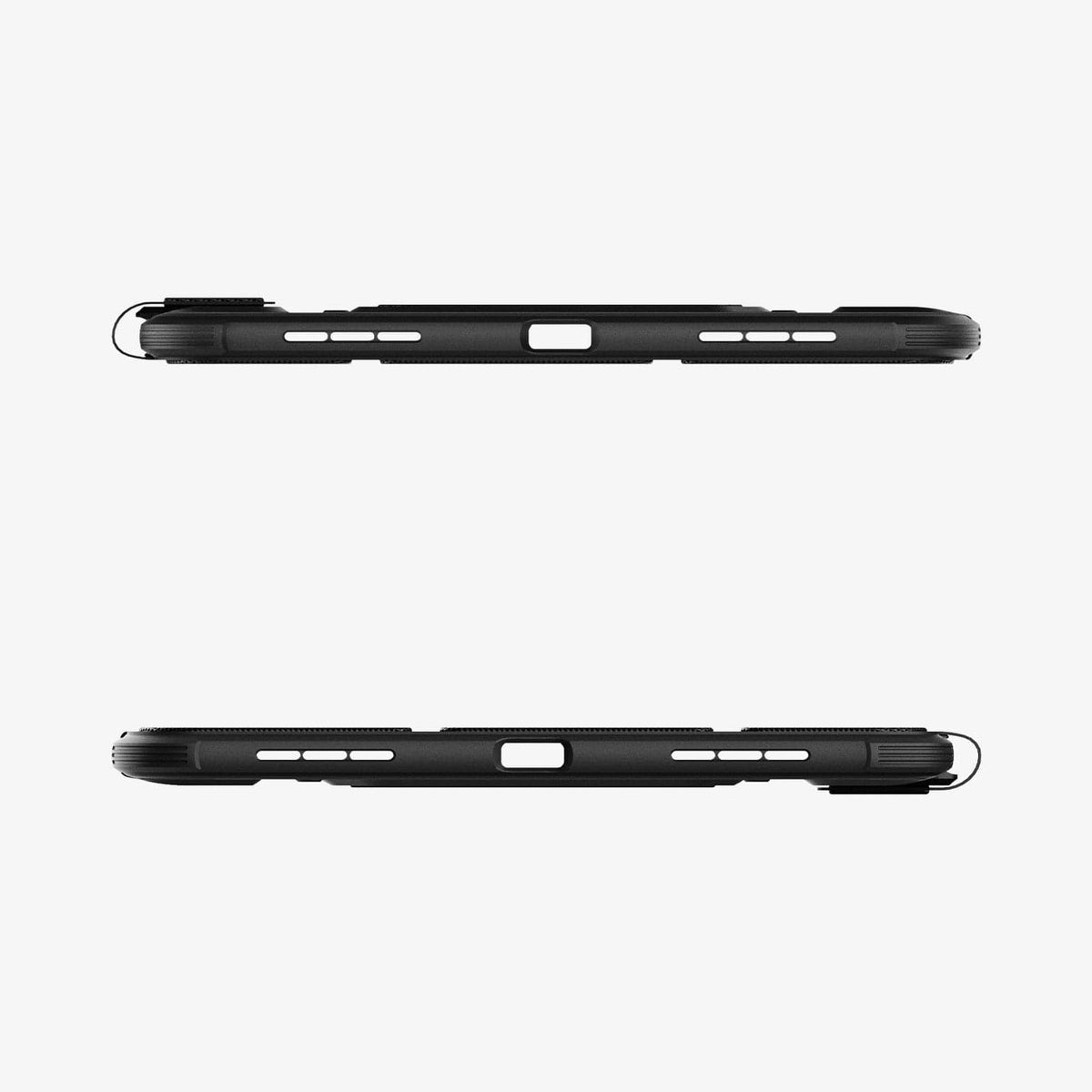 ACS05417 - iPad 10.9" Case Rugged Armor Pro in black showing the top and bottom with precise cutouts
