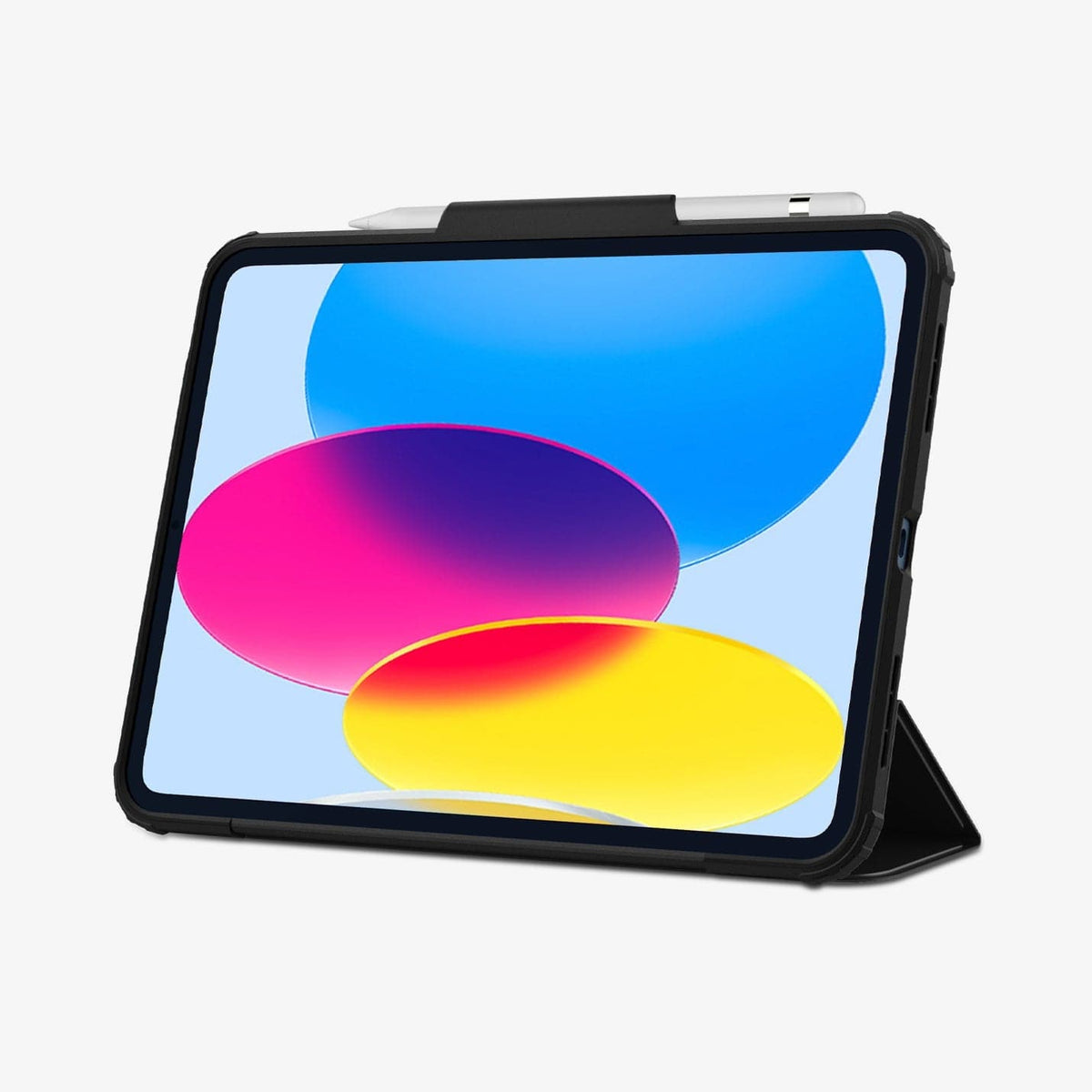 ACS05416 - iPad 10.9" Case Ultra Hybrid Pro in black showing the front with device propped up by built in kickstand
