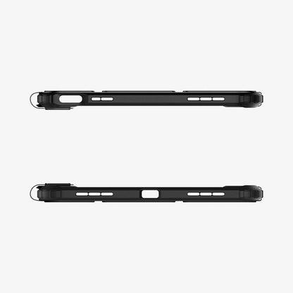 ACS05416 - iPad 10.9" Case Ultra Hybrid Pro in black showing the top and bottom with precise cutouts