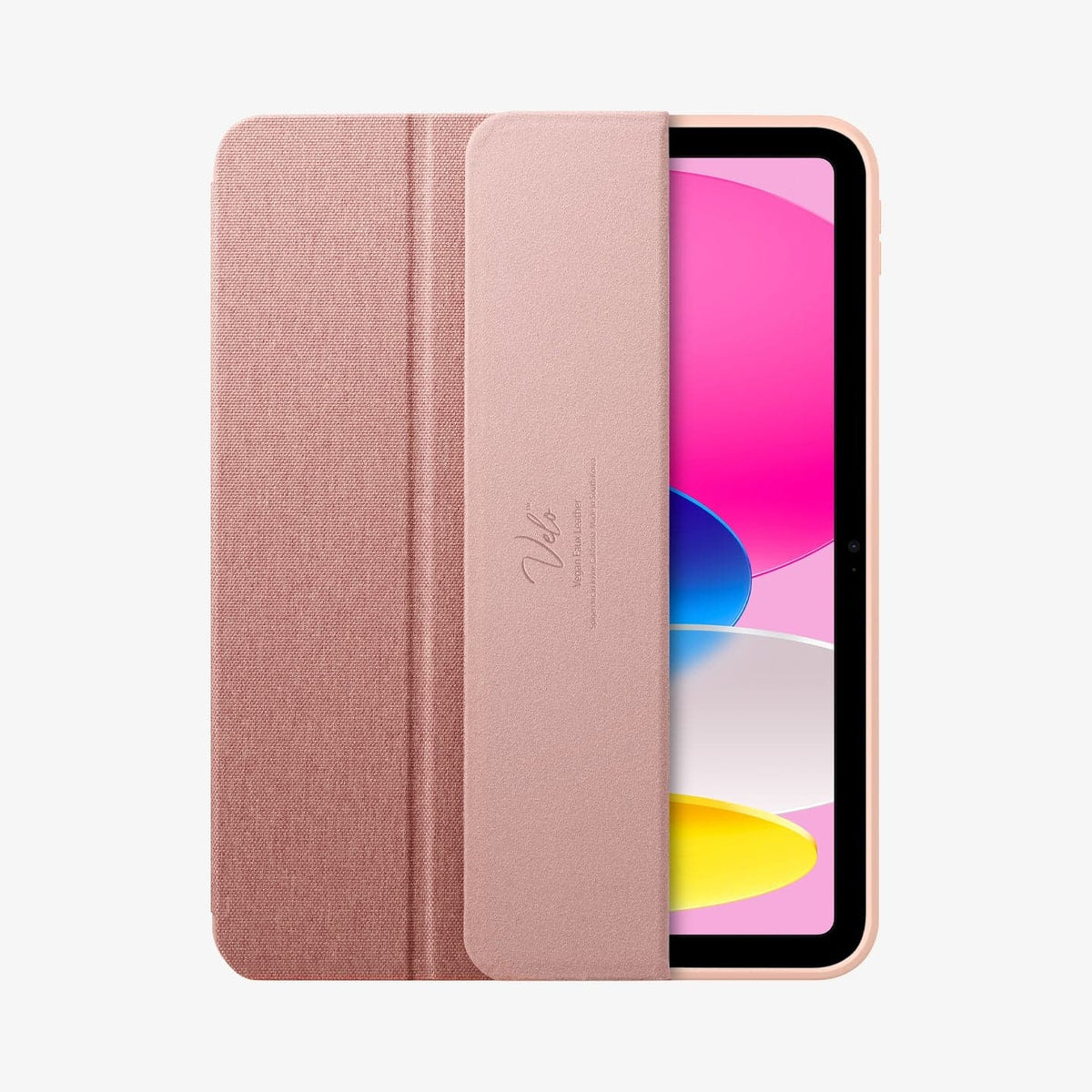 ACS05307 - iPad 10.9" Case Urban Fit in rose gold showing the front with cover flap slightly open