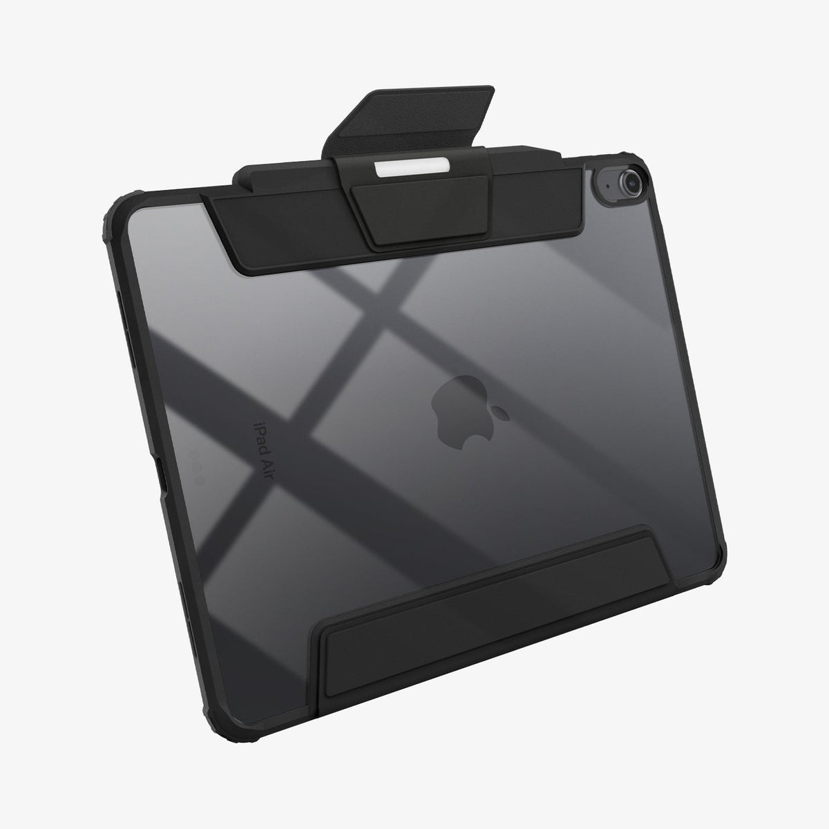 ACS07678 - iPad Air 12.9-inch Case Air Skin Pro in Black showing the back and partial bottom with cover flap open