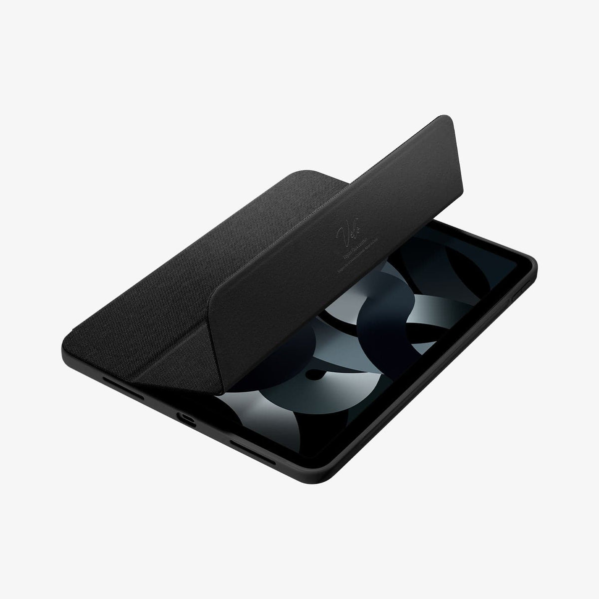ACS01943 - iPad Air 10.9" Case Urban Fit in black showing the front with cover half open