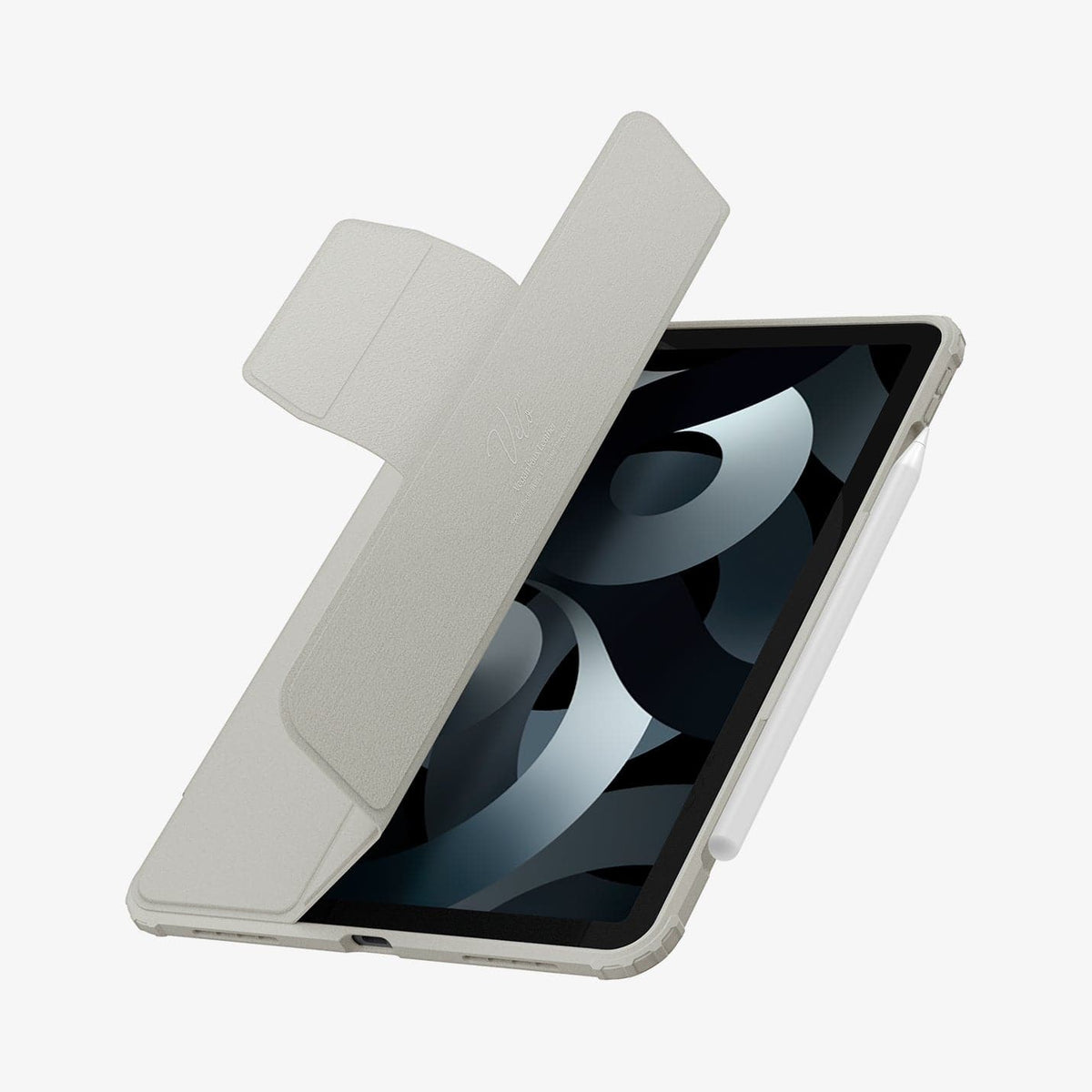 ACS06074 - iPad Air 10.9" Case Air Skin Pro in gray showing the front with cover half open
