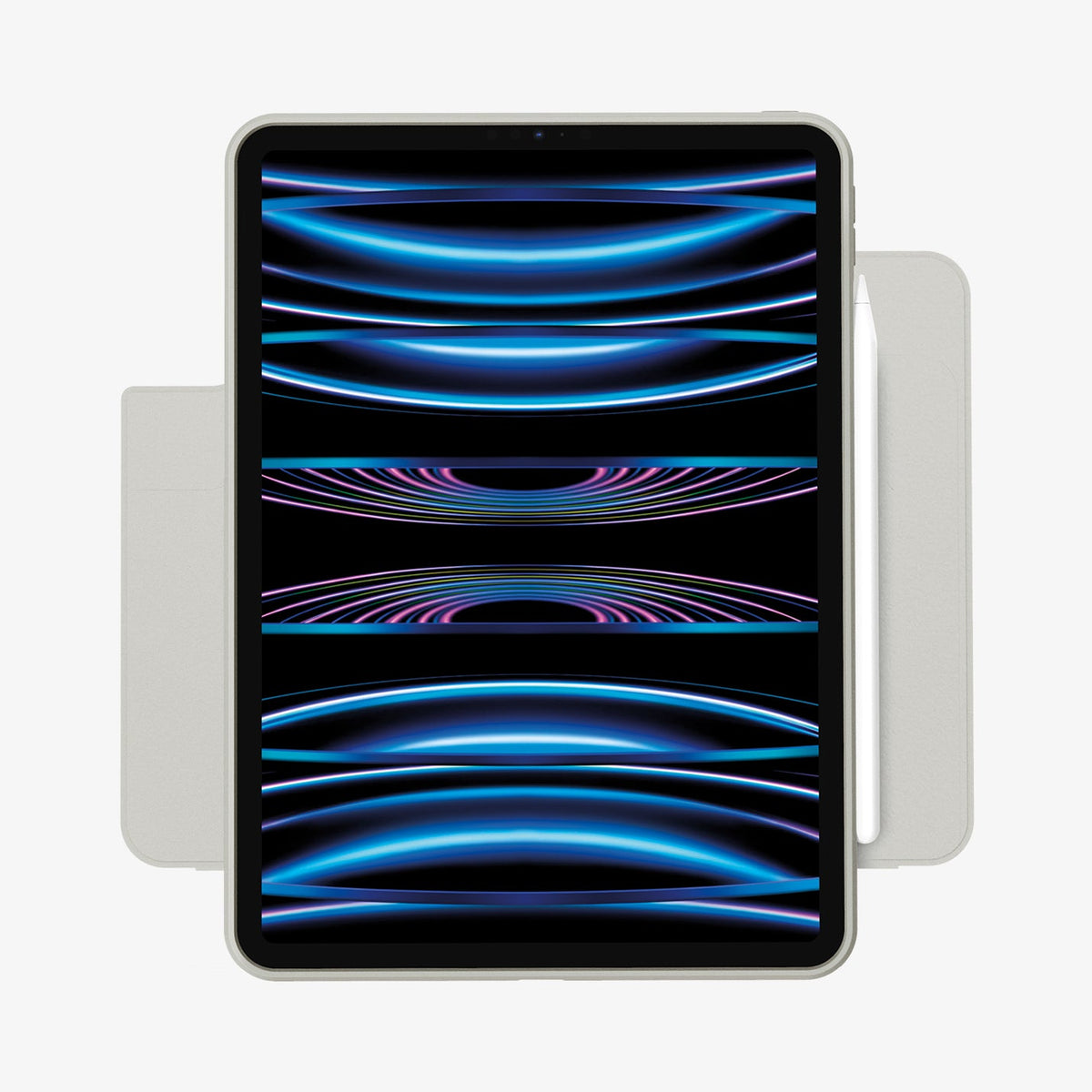 ACS06510 - iPad Pro 13-inch (2022) Case Air Skin Pro OneTap in Gray showing the front with cover open
