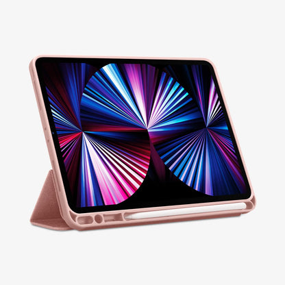 ACS01055 - iPad Pro 11" Case Urban Fit in rose gold showing the front with device propped up by built in kickstand