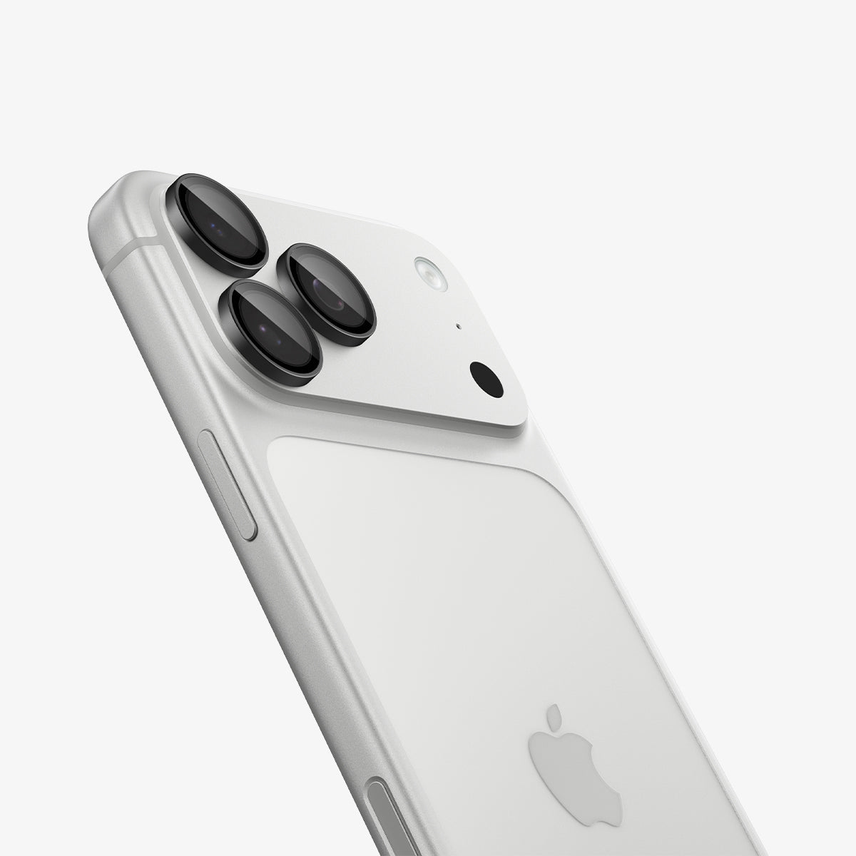 AGL12043 - iPhone 18 Pro Max / iPhone 18 Pro Optik Pro EZ Fit Lens Protector in black showing individual lens protectors installed over the camera lenses.