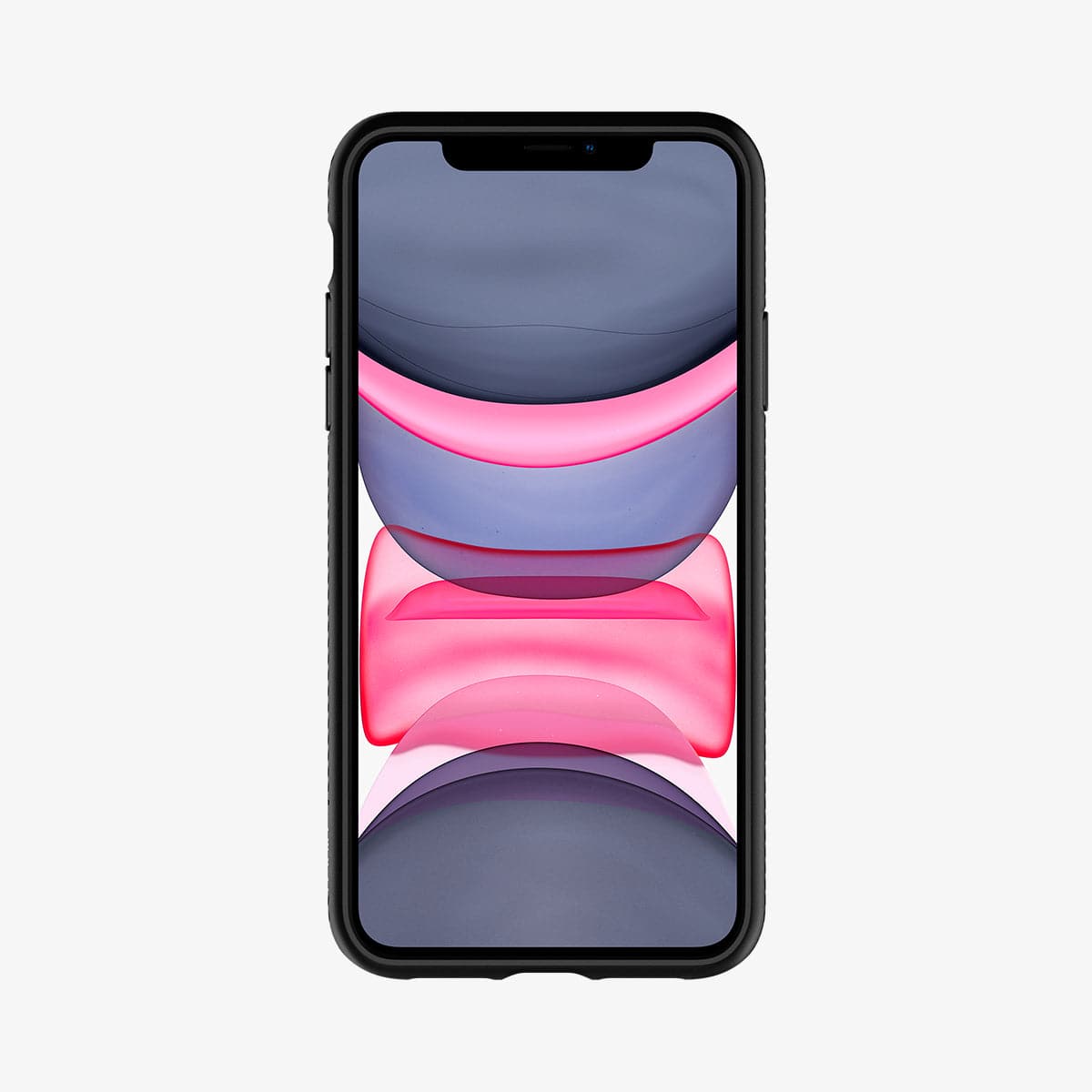 076CS27184 - iPhone 11 Case Liquid Air in matte black showing the front