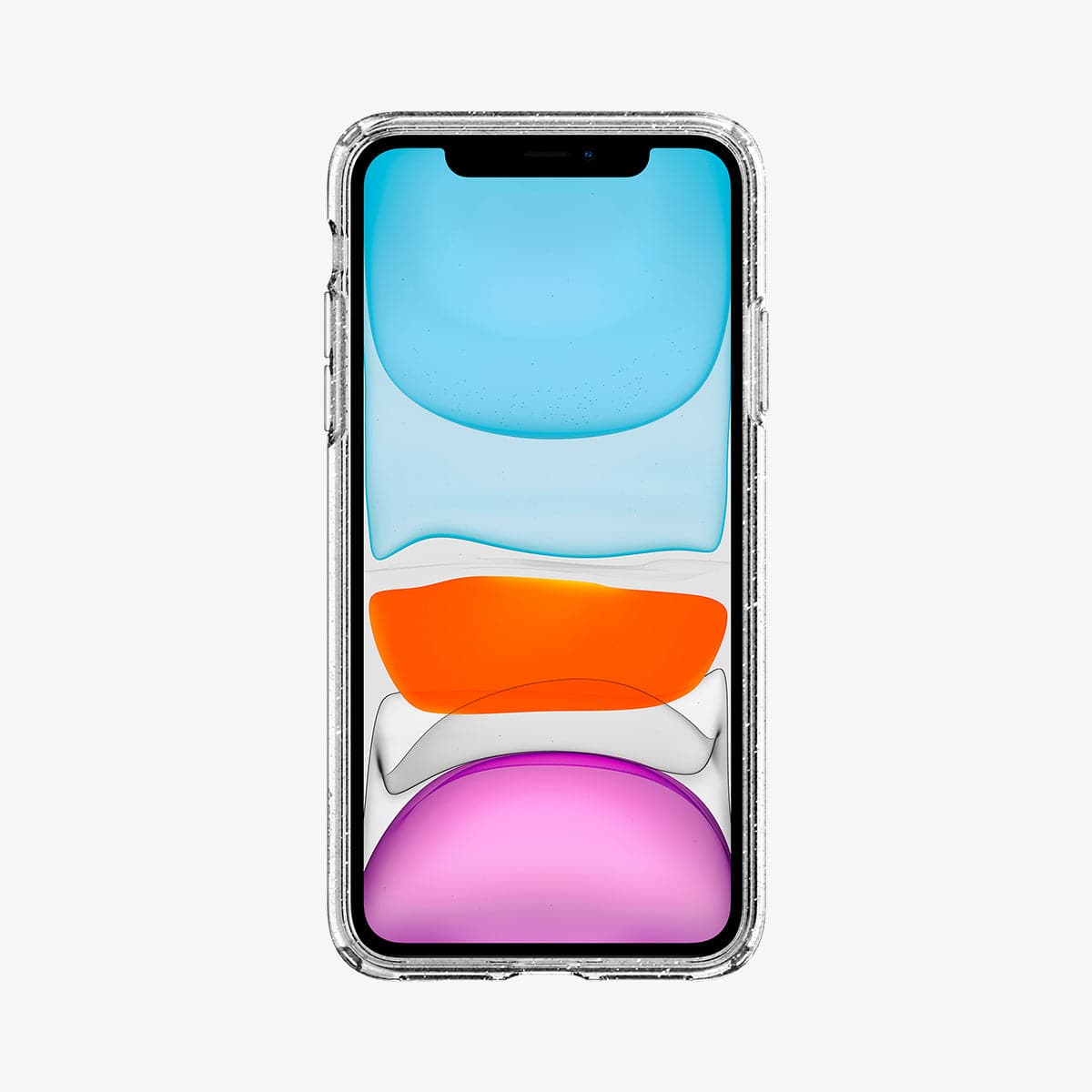 076CS27181 - iPhone 11 Case Liquid Crystal Glitter in crystal quartz showing the front