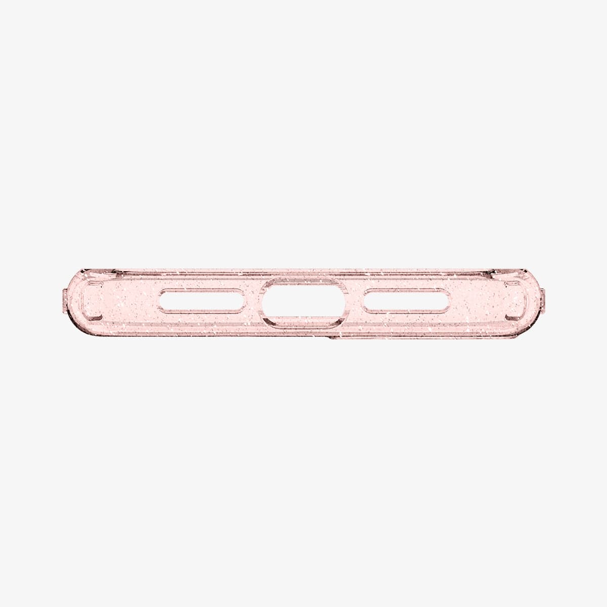 076CS27182 - iPhone 11 Case Liquid Crystal Glitter in rose quartz showing the bottom with precise cutouts