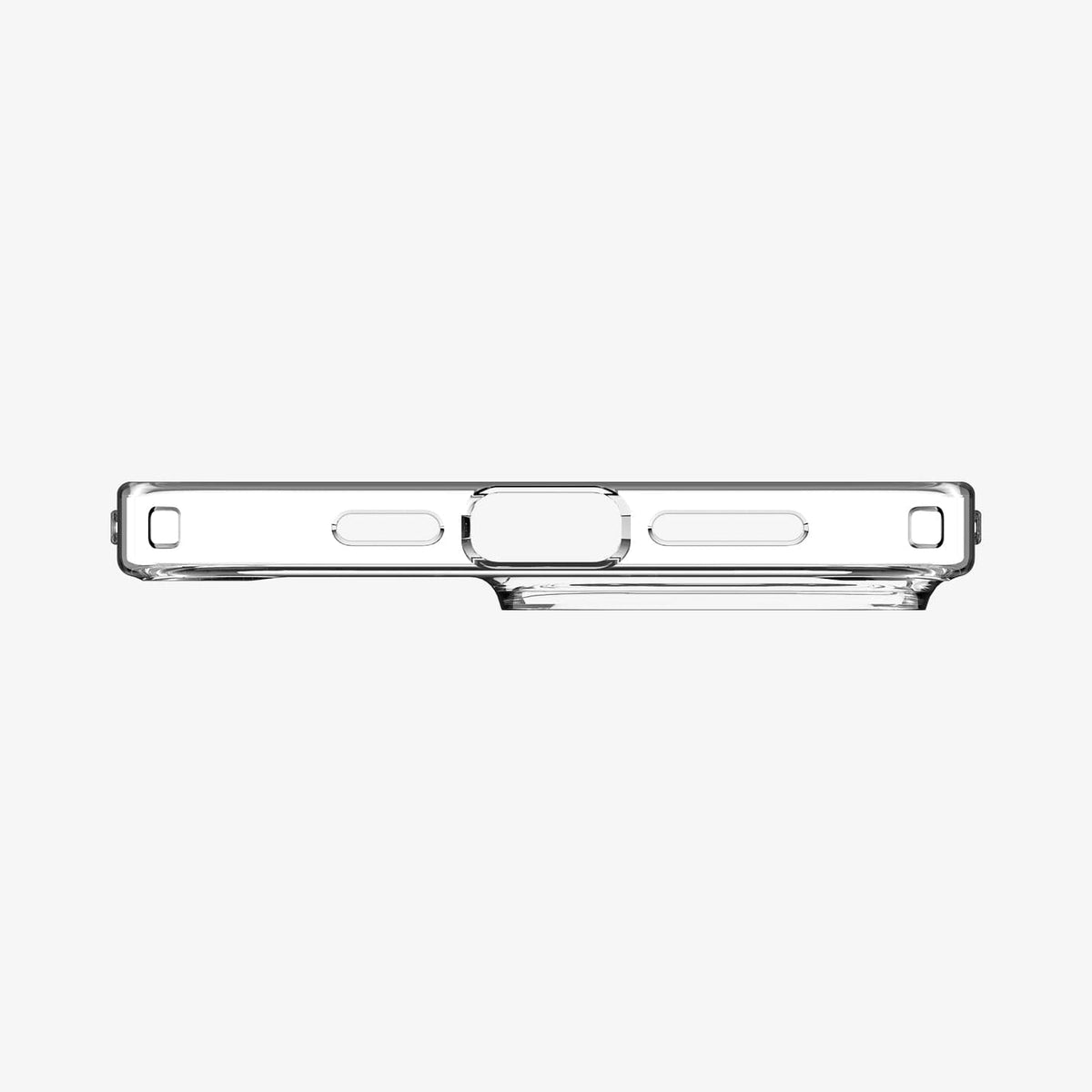 ACS04952 - iPhone 14 Pro Case Air Skin Hybrid in crystal clear showing the bottom with precise cutouts