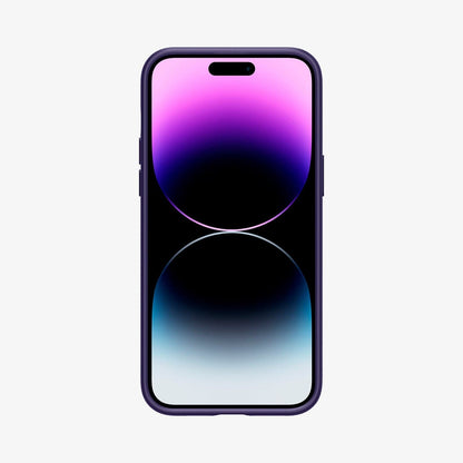 ACS05578 - iPhone 14 Pro Case Liquid Air in deep purple showing the front