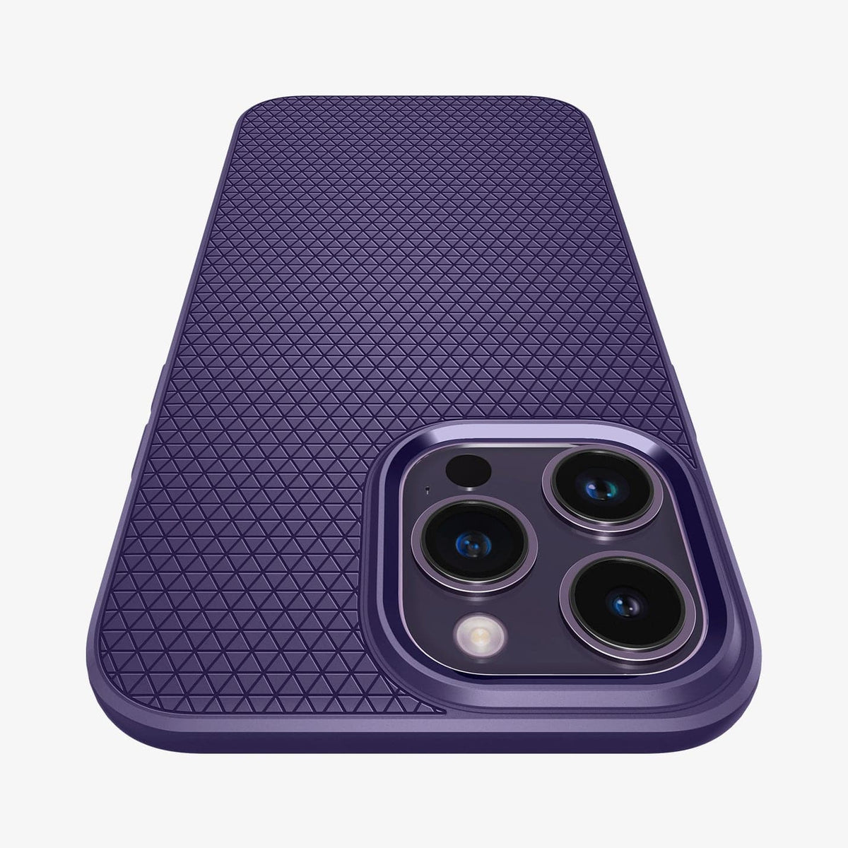 ACS05578 - iPhone 14 Pro Case Liquid Air in deep purple showing the back zoomed in to show the fine details