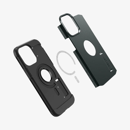 ACS04843 - iPhone 14 Pro Max Case Tough Armor (MagFit) in abyss green showing the multiple magsafe layers of back