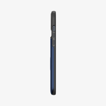 ACS05060 - iPhone 14 Case Slim Armor CS in navy blue showing the side with volume controls
