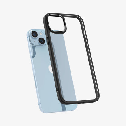 ACS05041 - iPhone 14 Case Ultra Hybrid in matte black showing the back slightly hovering away from device