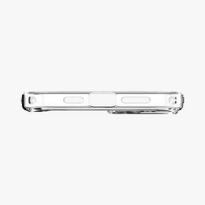 ACS05040 - iPhone 14 Case Ultra Hybrid in crystal clear showing the bottom with precise cutouts