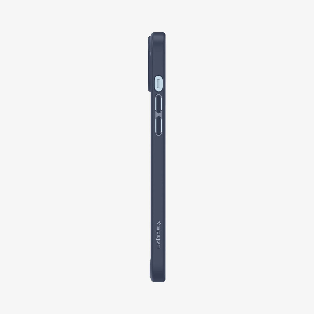ACS05045 - iPhone 14 Case Ultra Hybrid in navy blue showing the side with volume controls