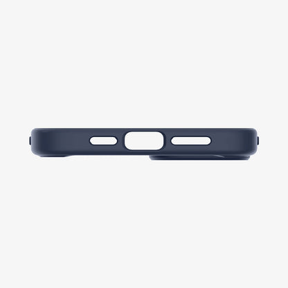 ACS04899 - iPhone 14 Plus Case Ultra Hybrid in navy blue showing the bottom with precise cutouts
