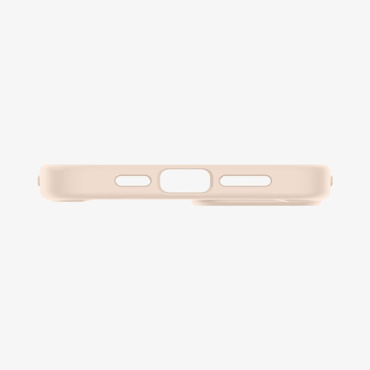 ACS05044 - iPhone 14 Case Ultra Hybrid in sand beige showing the bottom with precise cutouts