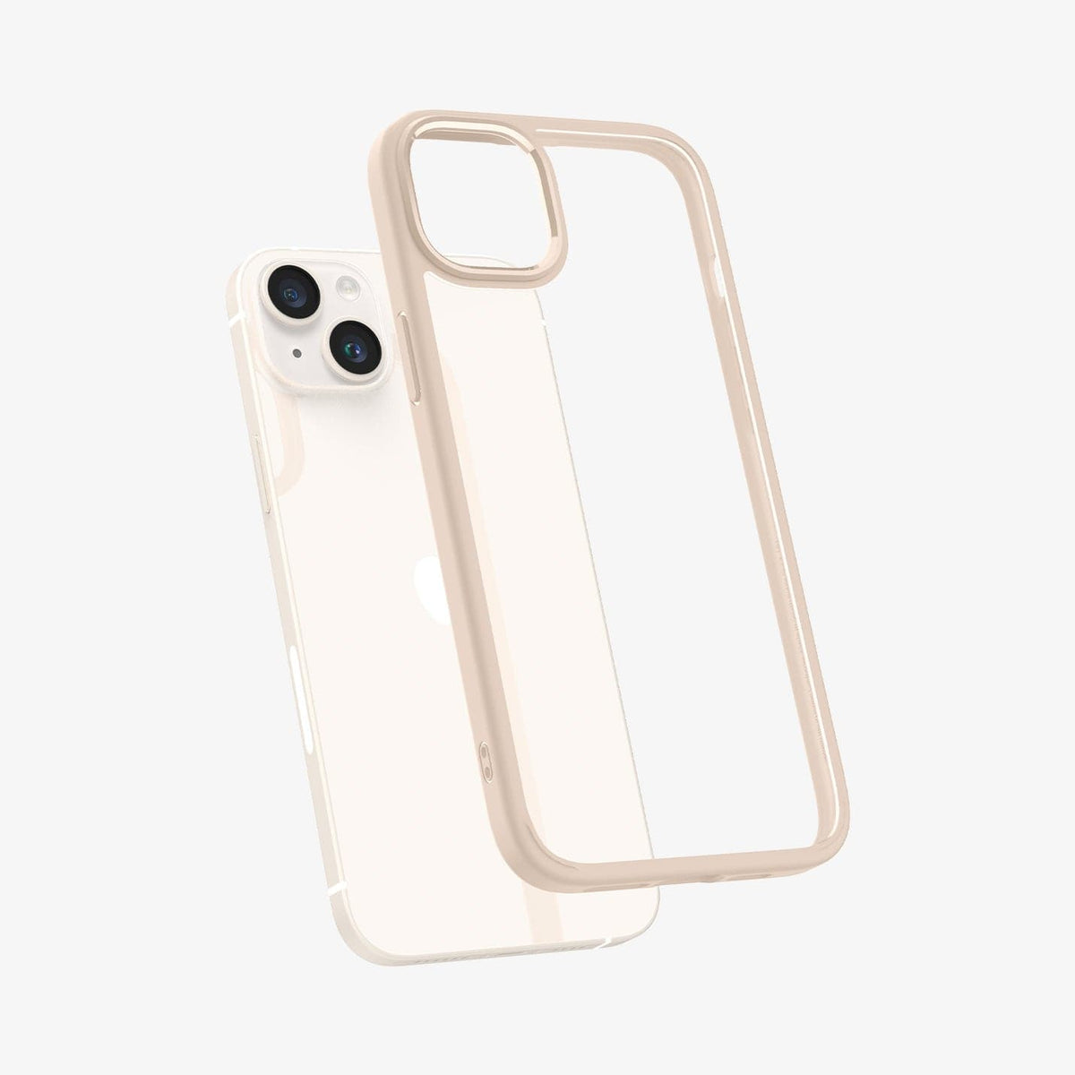 ACS04898 - iPhone 14 Plus Case Ultra Hybrid in sand beige showing the back slightly hovering away from device
