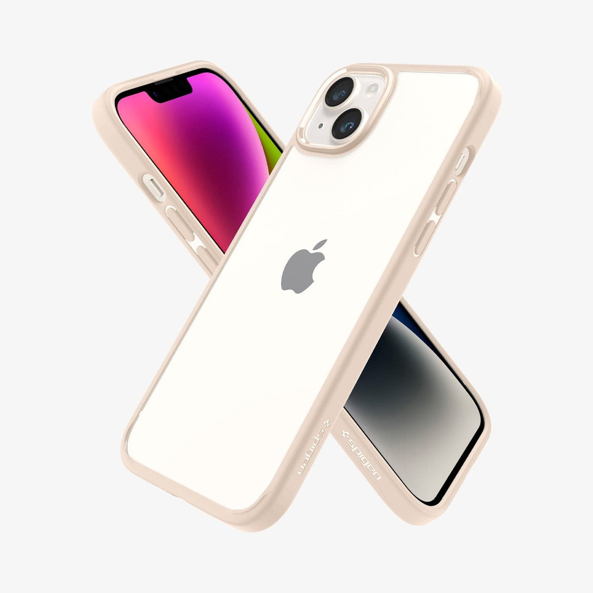 ACS04898 - iPhone 14 Plus Case Ultra Hybrid in sand beige showing the back, sides and front