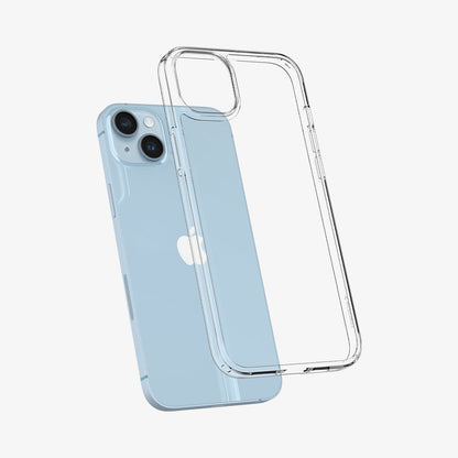 ACS04886 - iPhone 14 Plus Case Air Skin Hybrid in crystal clear showing the back slightly hovering away from device