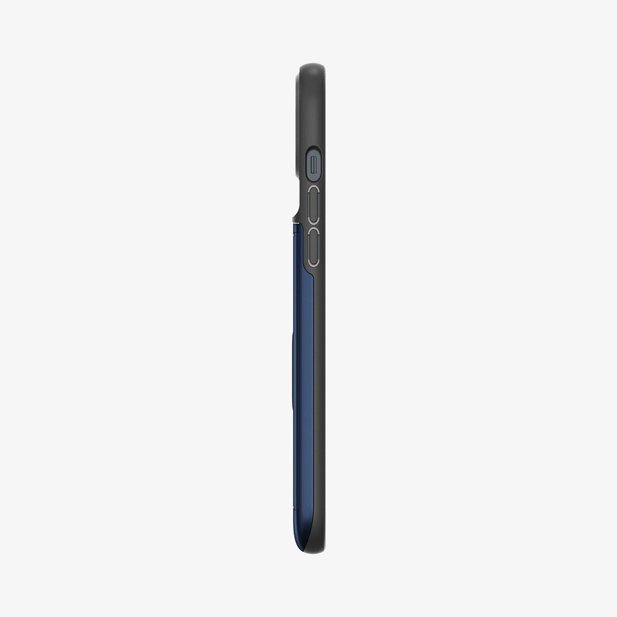 ACS04913 - iPhone 14 Plus Case Slim Armor CS in navy blue showing the side with volume controls