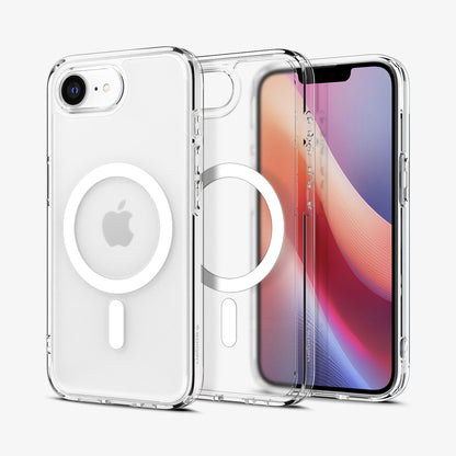 ACS09145 - iPhone 17e Case Ultra Hybrid (MagFit) in Frost White showing the back, partial inner, partial front and sides