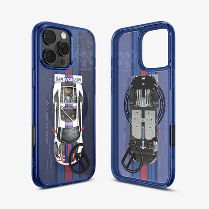 ACS09589 - iPhone 16 Pro Max Case c11 Series Le Mans Edition (MagFit) in Le Mans showing the back, inner and partial sides