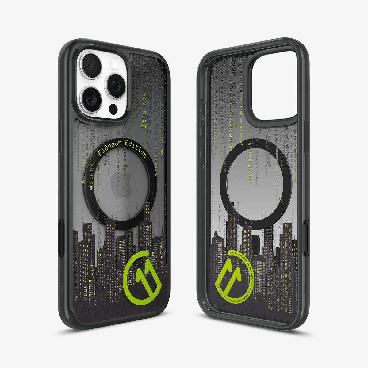 ACS09378 - iPhone 16 Pro Case c11 Series Flâneur Edition (MagFit) showing the back, inner and sides