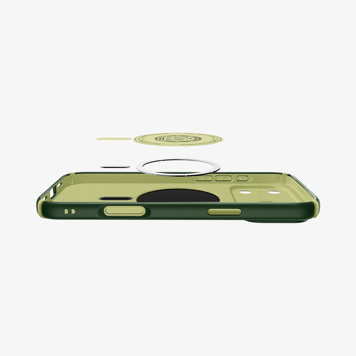 ACS09608 - iPhone 17 Pro Max Nano Pop Hybrid (MagFit) in Avo Green showing the multiple layers of case