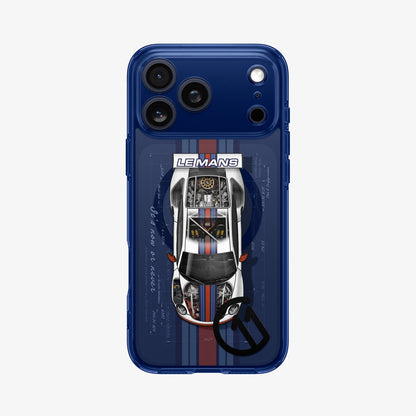 ACS10411 - iPhone 17 Pro Max Case c11 Le Mans Edition (MagFit) showing the back in black device
