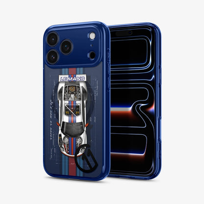 ACS10412 - iPhone 17 Pro Case c11 Le Mans Edition (MagFit) showing the back and front