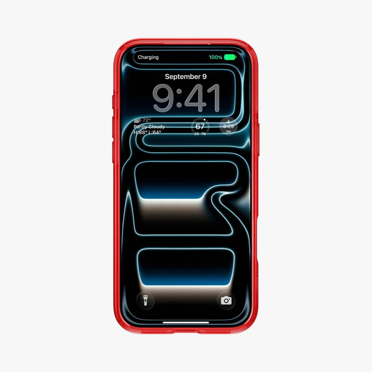 ACS11412 - Spigen C11 Blast iPhone 17 Pro Max case in Red front view showing bold red bumper frame
