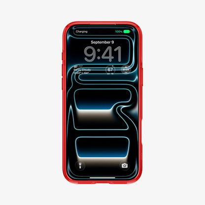 ACS11413 - Spigen C11 Blast iPhone 17 Pro case in Red front view showing bold red bumper frame