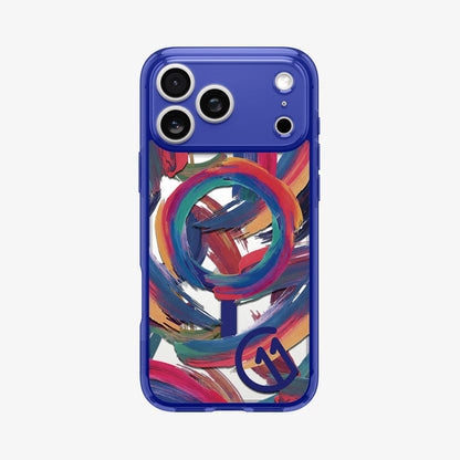 ACS11391 - iPhone 17 Series C11 Palette case showing full back view with abstract brush artwork