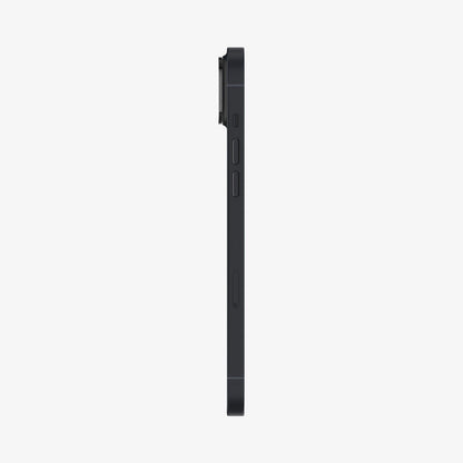 AGL05274 - iPhone 14 / 14 Plus Optik Lens Protector in black showing the side with volume controls