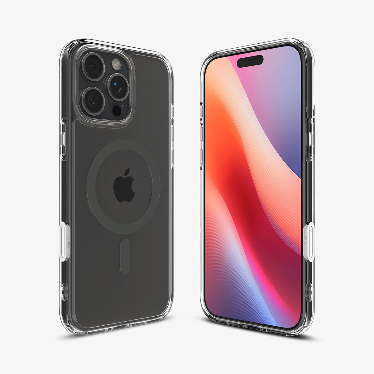 ACS08513 - iPhone 16 Pro Case Ultra Hybrid T (MagFit) in Graphite showing the back, front and sides