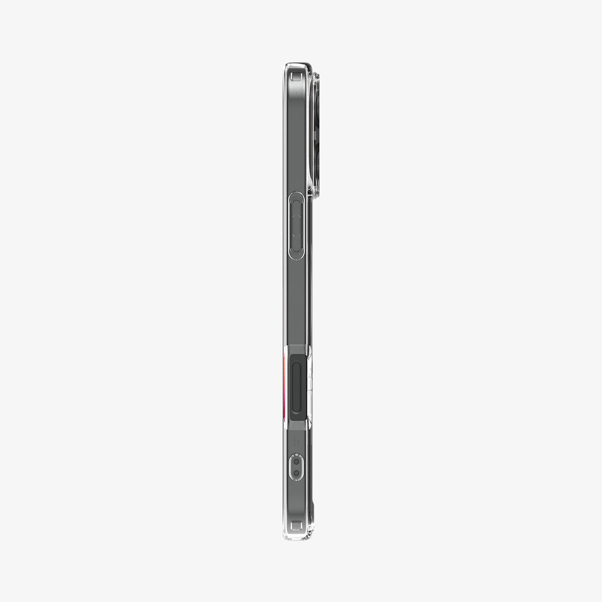 ACS08136 - iPhone 16 Pro Case Ultra Hybrid Zero One (MagFit) in Zero One White showing the side