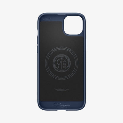 ACS06672 - iPhone 15 Plus Case Mag Armor (MagFit) in navy blue showing the inside of case