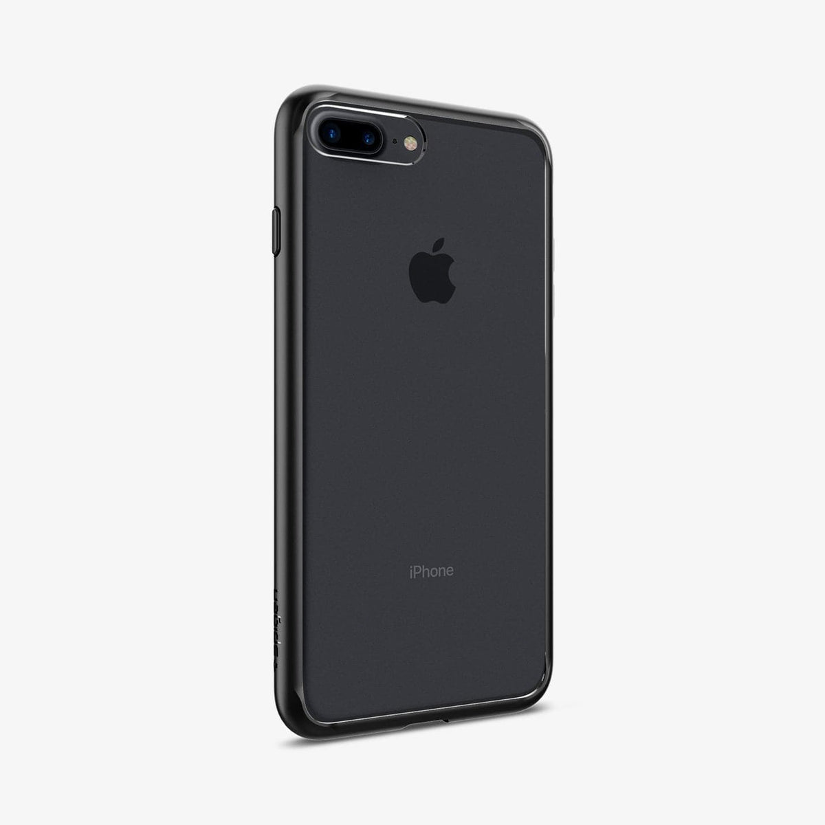 043CS20550 - iPhone 7 Series Ultra Hybrid Case in Black showing the back, partial side