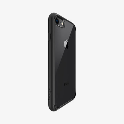 042CS20926 - iPhone SE Ultra Hybrid case in black showing the angled side