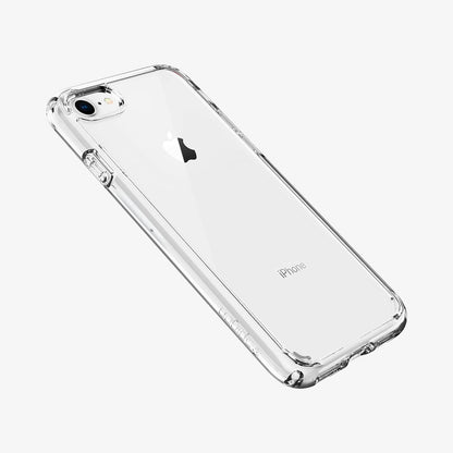 042CS20927 - iPhone 8 Series Ultra Hybrid Case in Crystal Clear showing the back, partial side