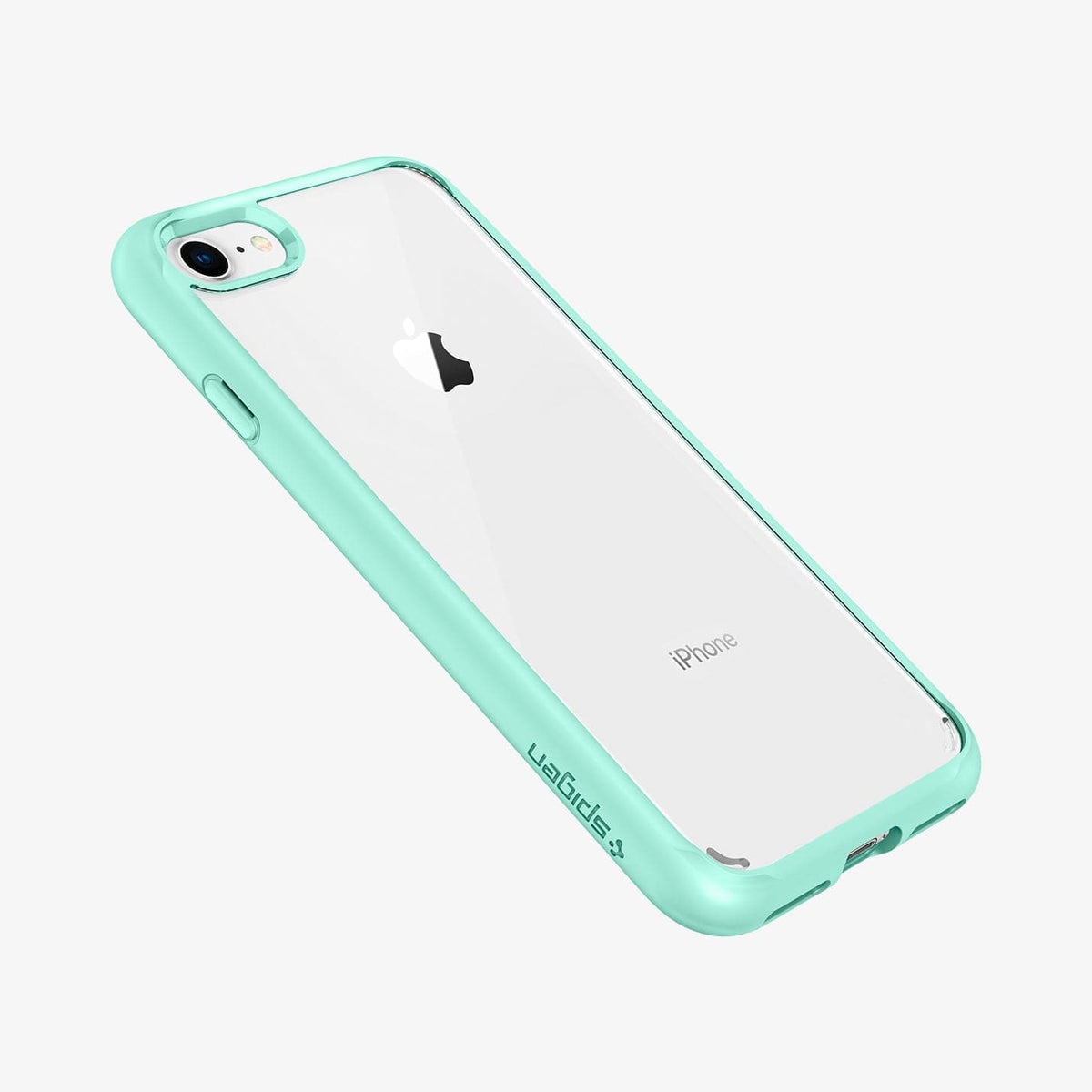 042CS20925 - iPhone 8 Series Ultra Hybrid Case in Mint showing the back, partial side