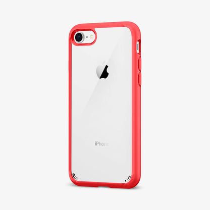 042CS21724 - iPhone 7 Series Ultra Hybrid Case in Red showing the back, partial side